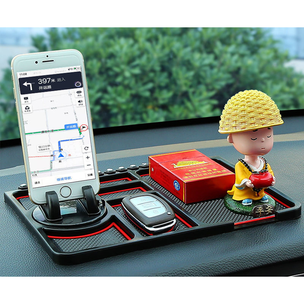 Alas Hp/Dudukan Hp Multifungsi Anti Slip Dashboard Car Pad Mat Phone Holder Bahan Silikon