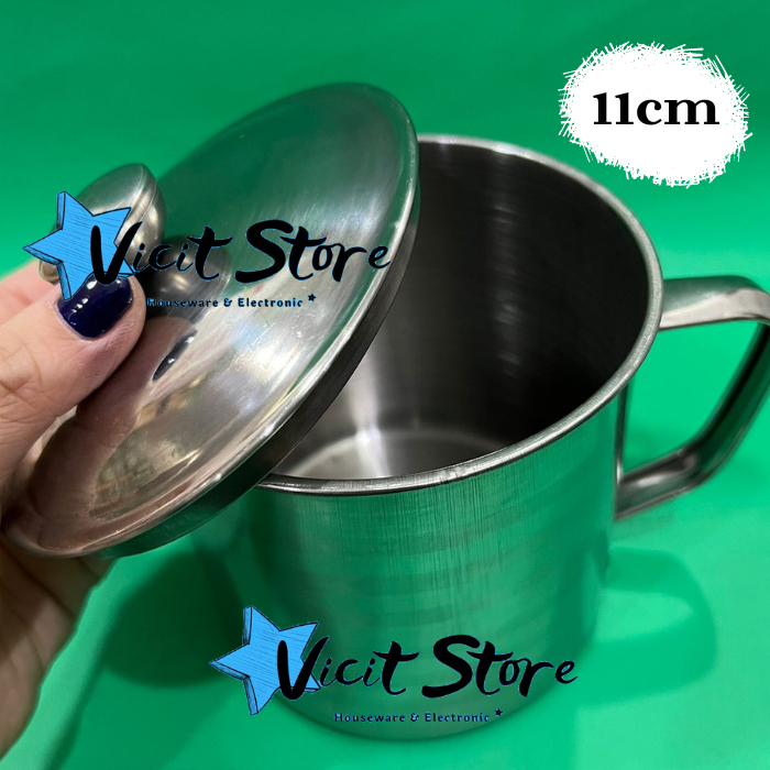 Mug Set Stainless 4pcs / Mug Set Kopi Harga Untuk 4pcs ( 10cm,11cm,12cm,13cm )