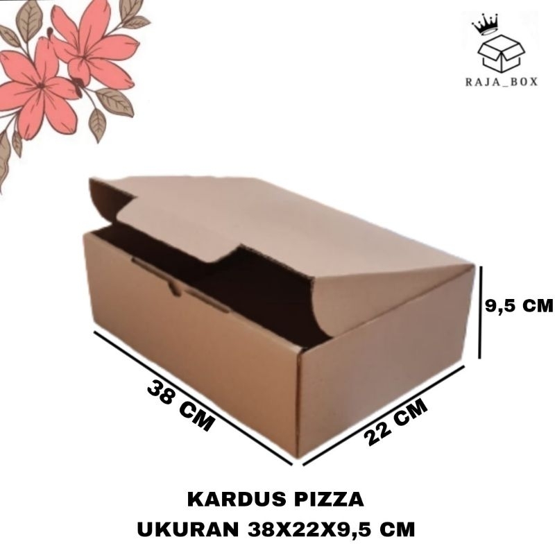 

Kardus Pizza 28x22x9,5 Kemasan Pizza Die Cut Polos