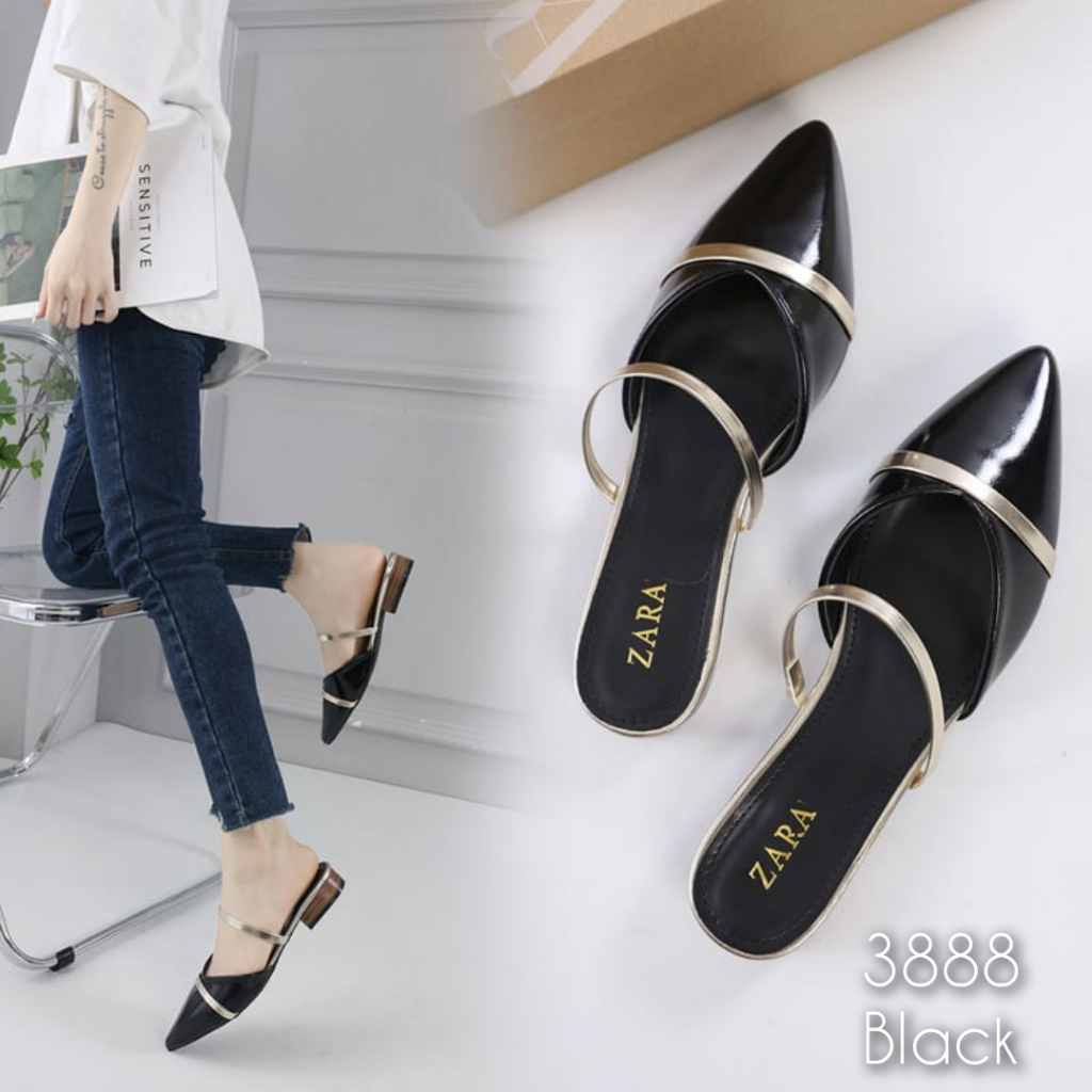 NEW ARRIVAL SANDAL WANITA IMPORT SLOP KULIT GLOSY ZIRO KODE: 3888