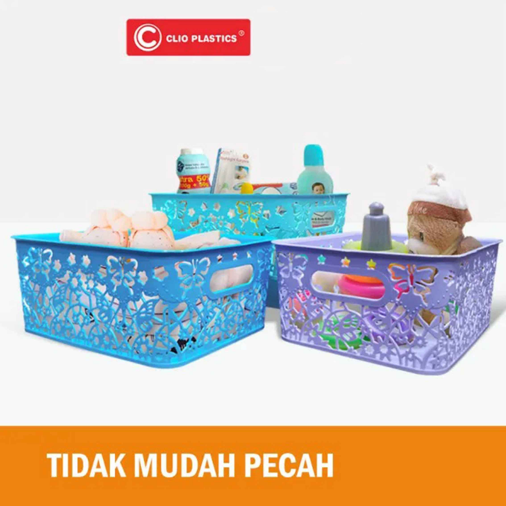 Clio Keranjang / Keranjang Plastik Serbaguna / Keranjang Penyimpanan / 8340