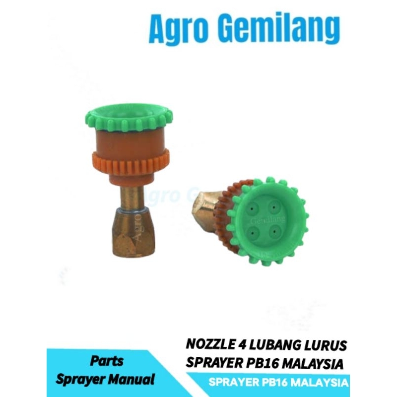 Nosel spuyer 4 lubang 4 sprayer pb16 malaysia spuyer semprot malaysia spuyer tangki semprot malaysia