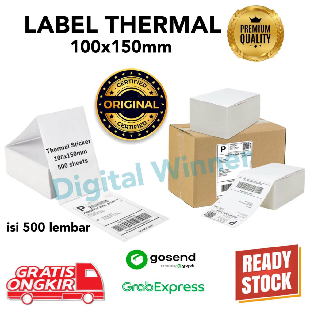 Kertas Thermal Lipat Sticker Barcode 100x150 / Label Sticker Barcode / Thermal Lipat / Label Thermal / Sticker Thermal