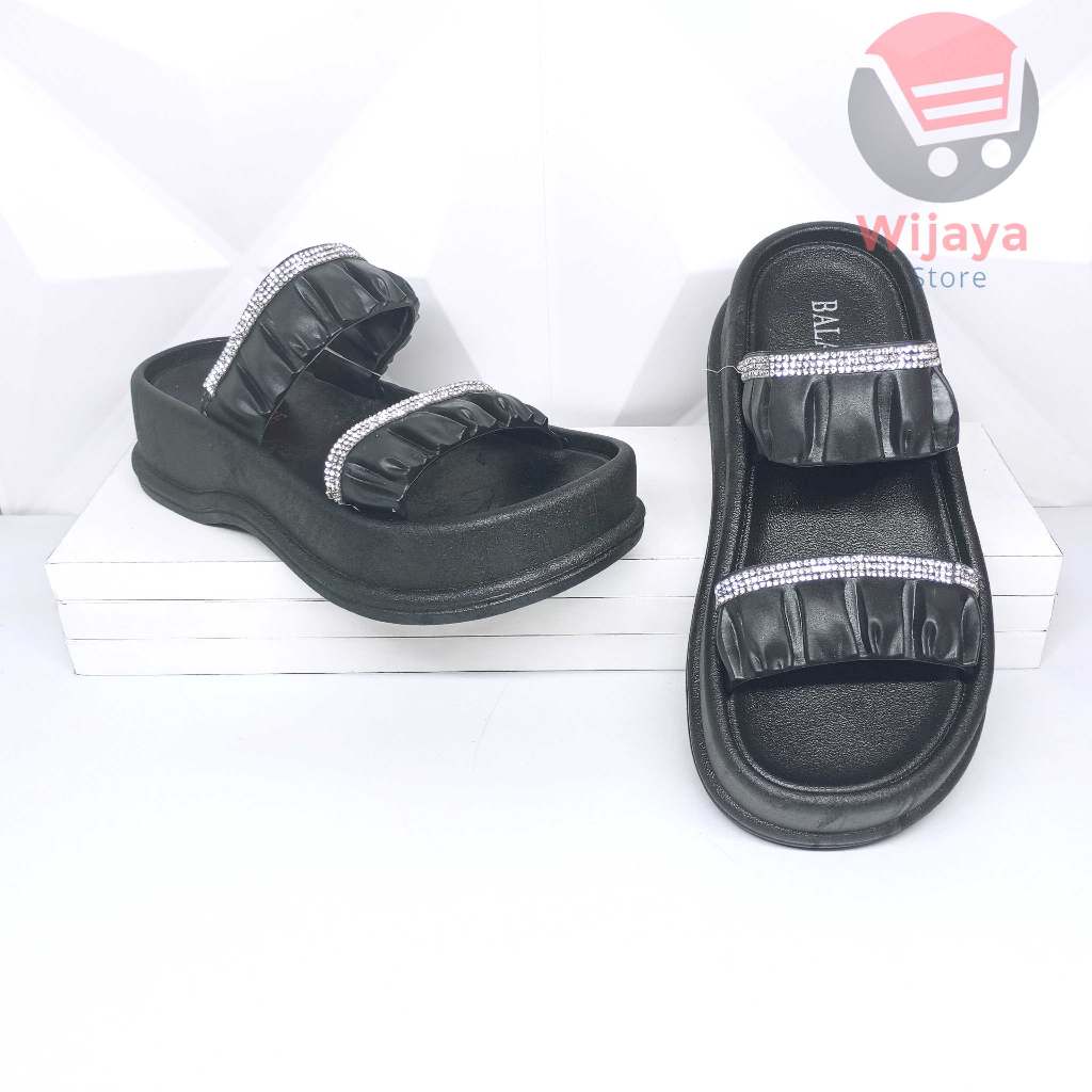 Sandal BALANCE 8688 Wedges Slop Wanita Model Serut Sendal Jelly Slide Selop Cewek Perempuan