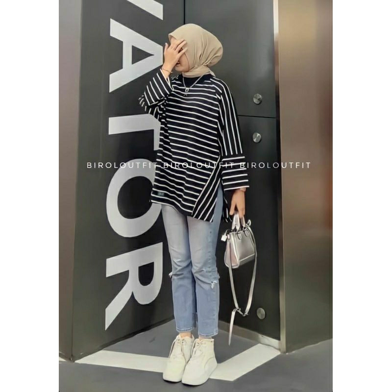 ZEA KAOS OVERSIZE/KSOS STRIP/KAOS HIJAB