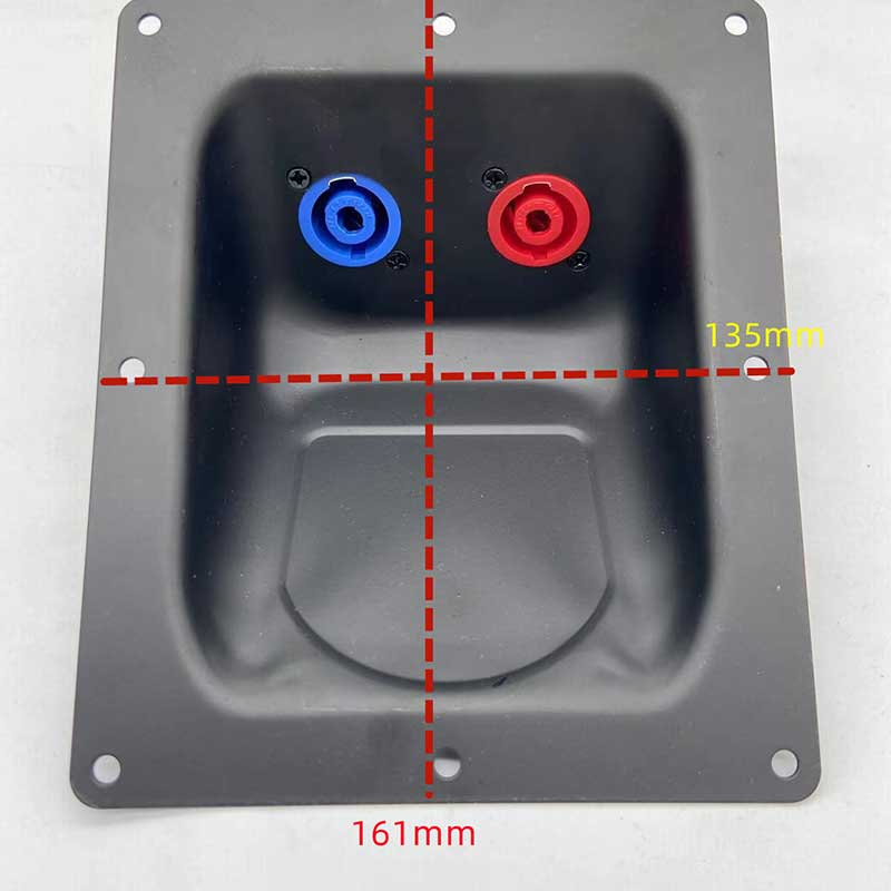 2pcs Plat Spikon Speaker Cekung Besi Besar+Panel Terminal Speakon