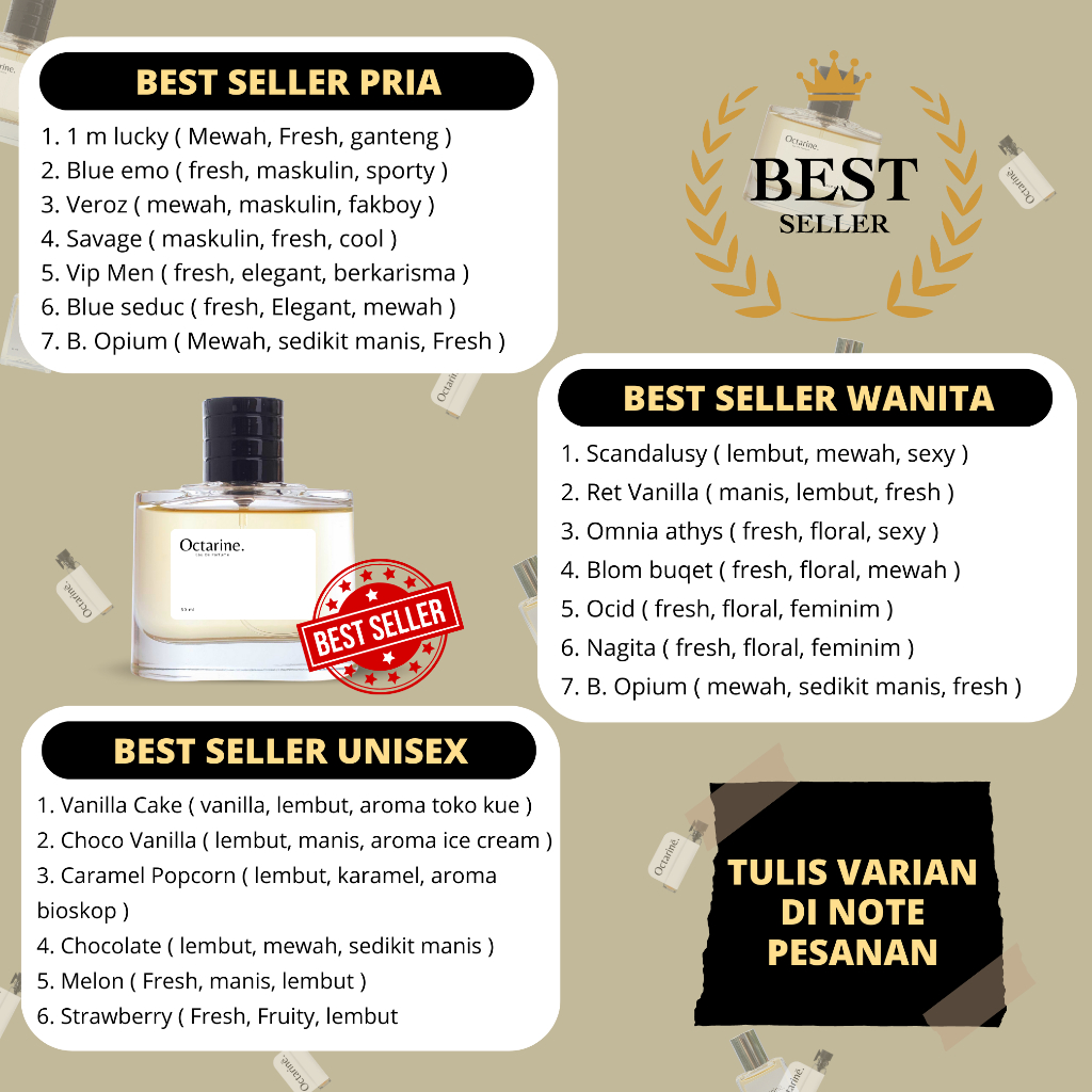 [ Gratis Emas ] PROMO Bundling Beli 3 Botol Parfum 30ml Bebas Pilih Variant - Octarine