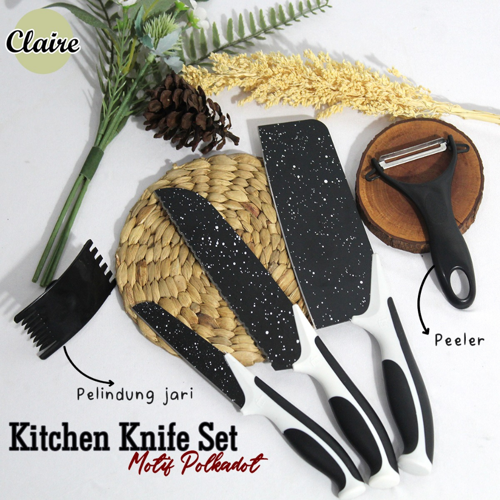 Pisau Set 5 in 1 Ceramic Coat Peeler Pengupas Buah Dan Sayur / Pisau Keramik Serbaguna