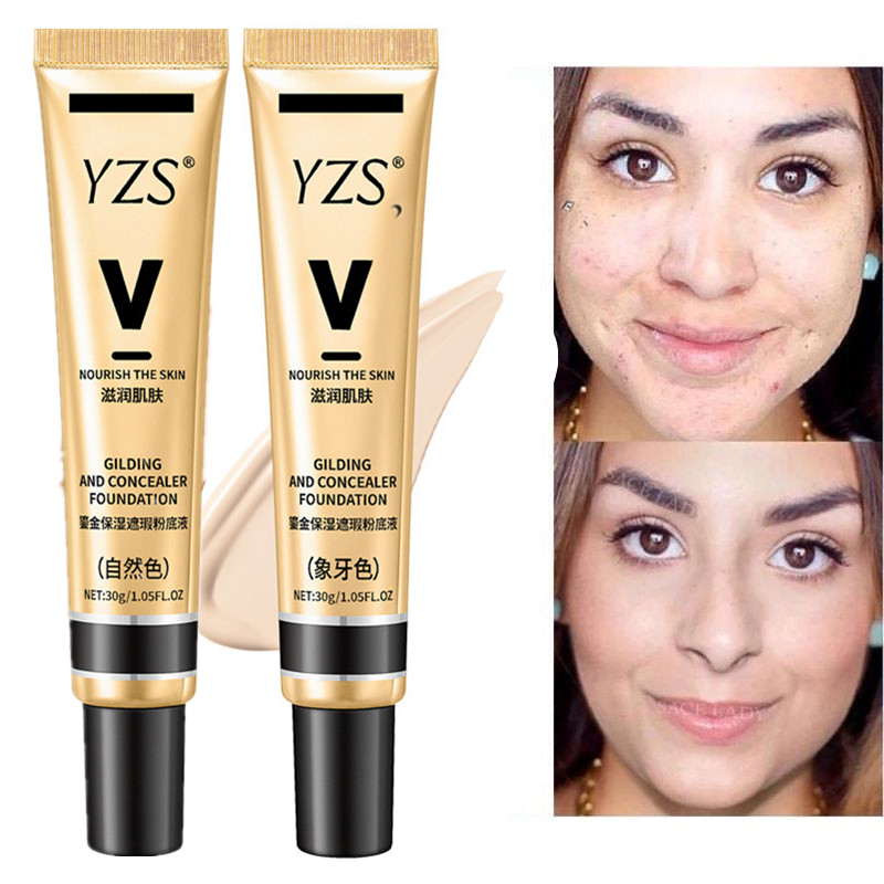 YZS 30ml Light Concealer Liquid Foundation  Kosmetik Isolated Cream Makeup Lightening Liquid Foundation Matte Long Lasting