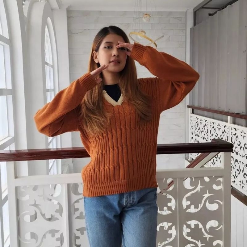 SWEATER RAJUT KERAH PREMIUM COLAR RANTAI CABLE | SWEATER RAJUT PREMIUM KOREAN STYLE | SWEATER RAJUT PREMIUM WANITA | SWEATER RAJUT PREMIUM KNITE