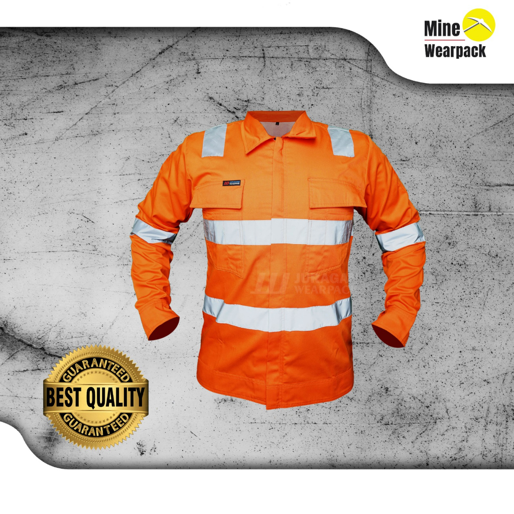 Baju Wearpack Safety Kerja Proyek Tambang Teknik K3 Seragam Scotlite Reflector Produk Original Mine 
