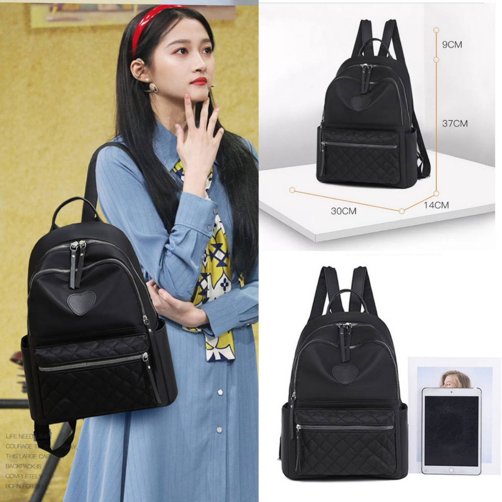 TAS RANSEL WANITA ANTI AIR BACKPACK IMPORT PREMIUM KOREA HITAM WELLINA TA844B5 FASHION GENDONG PUNGGUNG SEKOLAH KEKINIAN CEWEK MURAH REMAJA BRANDED KOREA KULIAH KERJA