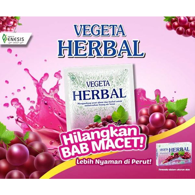 Vegeta Herbal Dengan Serat Alami Rasa Anggur | Melancarkan BAB