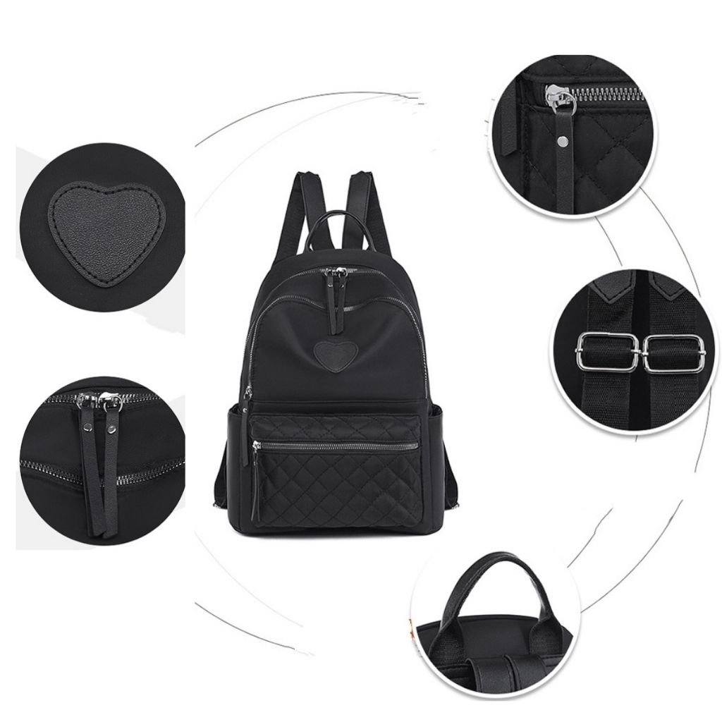 TAS RANSEL WANITA KEKINIAN IMPORT ANTI AIR HITAM WELLINA BACKPACK KOREA TA844B5 GENDONG SEKOLAH REMAJA PUNGGUNG KOREA KULIAH KERJA FASHION CEWEK BRANDED MURAH PREMIUM