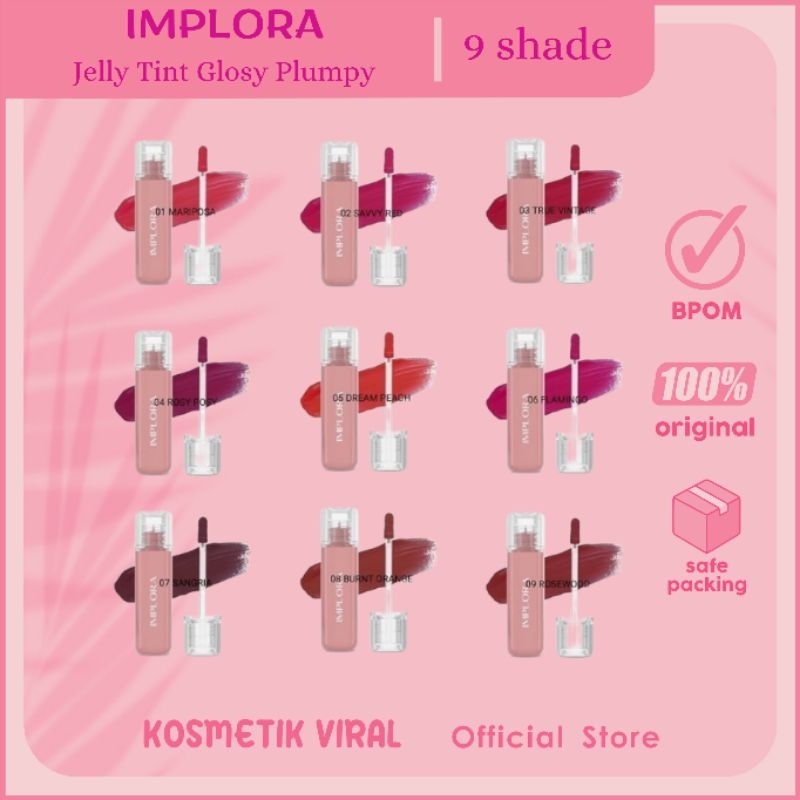 Jelly Tint Implora Glossy Plumpy Ombre Lipstick Lipmatte Terlaris