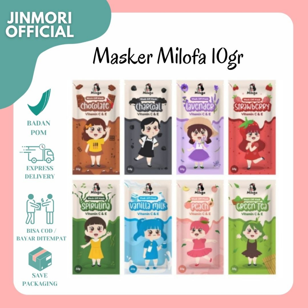 JM - [BPOM] Masker Organik Milofa 10gr / Masker Wajah Milofa 10gr Vitamin C & E / Masker Wash Of Mas