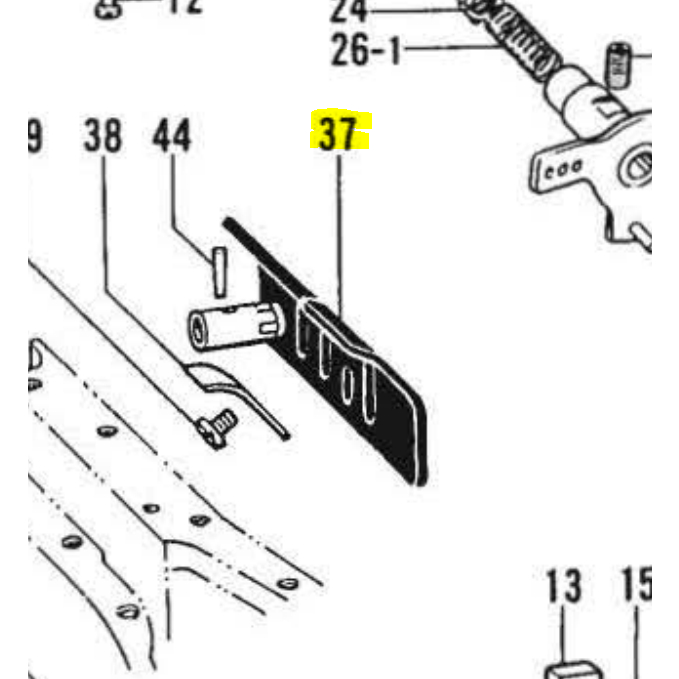 Looper Side  Cover (Right) 105310001Ori Taiwan Mesin Jahit Make Up YX-925 / B-925