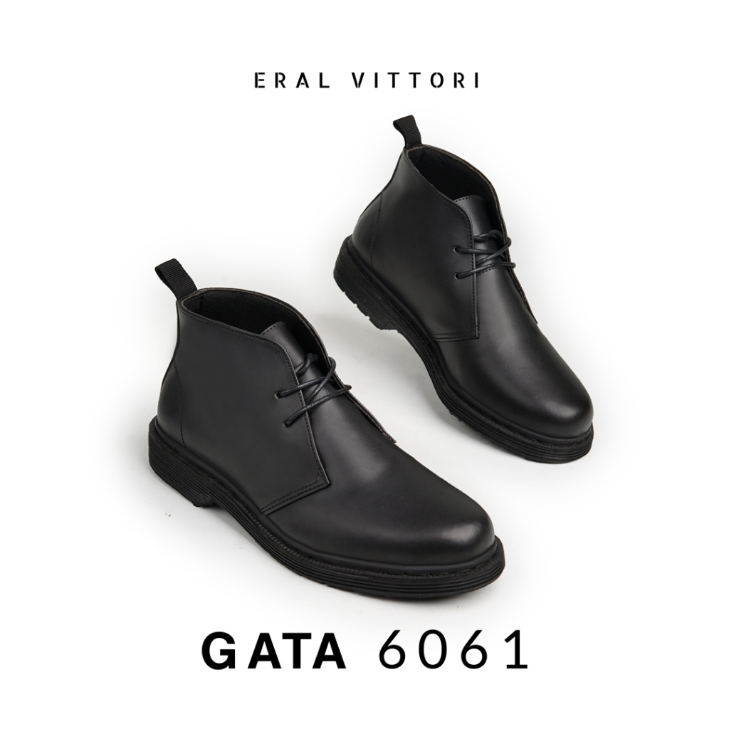 Eral Vittori - Gata 6061 Sepatu Pria Model Docmart Semi Boots Hitam