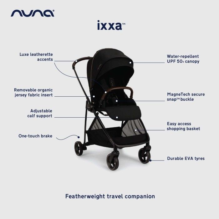 NUNA IXXA LIGHTWEIGHT REVERSIBLE STROLLER