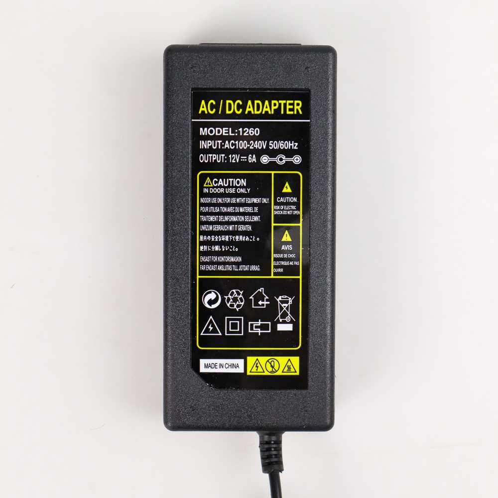 Power Adaptor LED Strip Monitor DC 12V 6A Adapter Daya Colokan EU Peralatan Elektronik Berkualitas