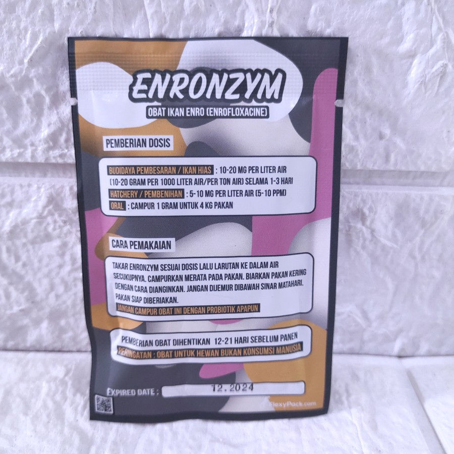 Obat ikan enro merk ENRONZYM enrofloxacine enrofloksasin infeksi bakteri