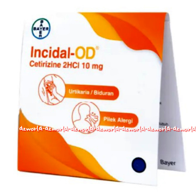 Incidal-od Cetirizine 2HCI 10mg 4tablet Obat  Kondisi Alergi Seperti Rinitis Perenial Rinitis Alergi Dan Urtikaria Idiopatik Kronik