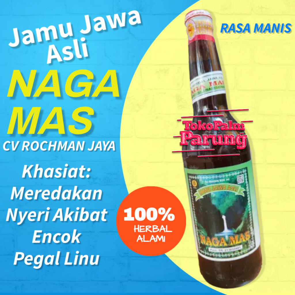 Jamu Naga Mas Untuk Redakan Pegal Linu Asam Urat Encok Rematik Kemasan 600ml Botol Beling Ramuan Jawa Asli