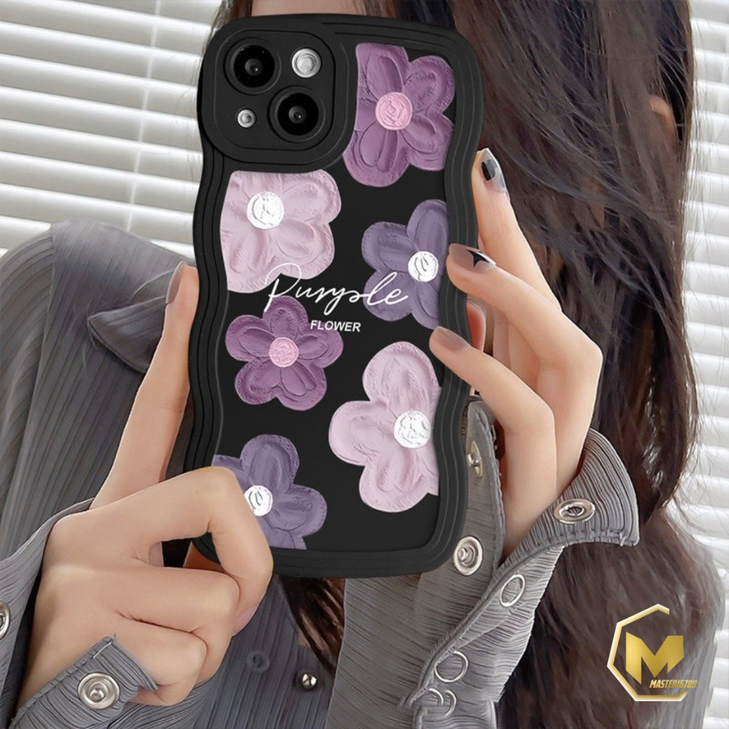 SS833 SOFTCASE SILIKON CASE CASING PURPLE FLOWER OIL PAINTING FOR SAMSUNG J2 PRIME A01 A02 M02 A02S A03S A03 CORE A04 A04E A04S A13 A10 A10S A11 M11 MA4966