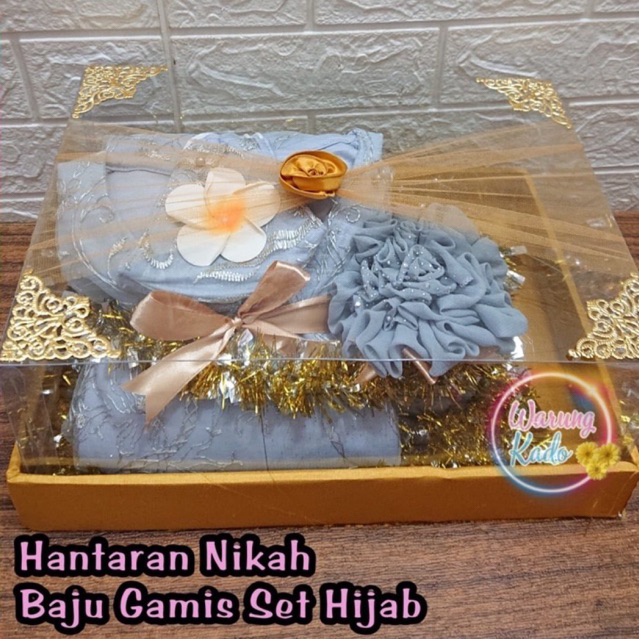Hantaran Seserahan Nikah Baju Gamis Muslim set Hijab