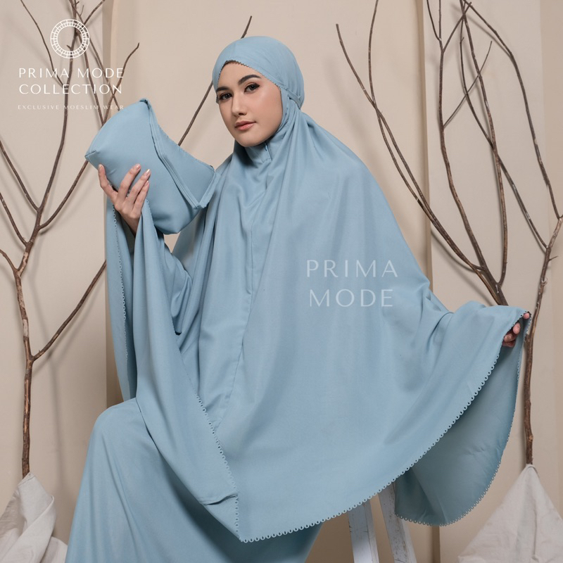 PRIMA MODE - Mukena Dewasa Gracella Reborn Terbaru Jumbo Full Bordir Bunga Teratai Katun PREMIUM