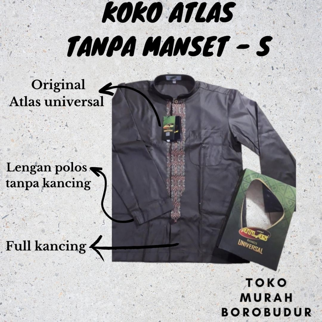 Baju Koko Dewasa ATLAS Lengan Panjang - Tanpa Manset