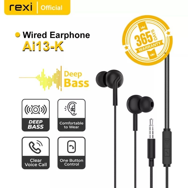 Rexi Ai13-K Super Bass Wired Earphone