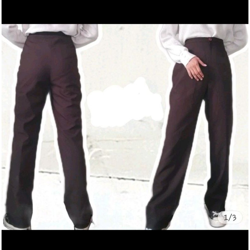 Solo Pants black dark choco Trouser | celana kain retro vintage