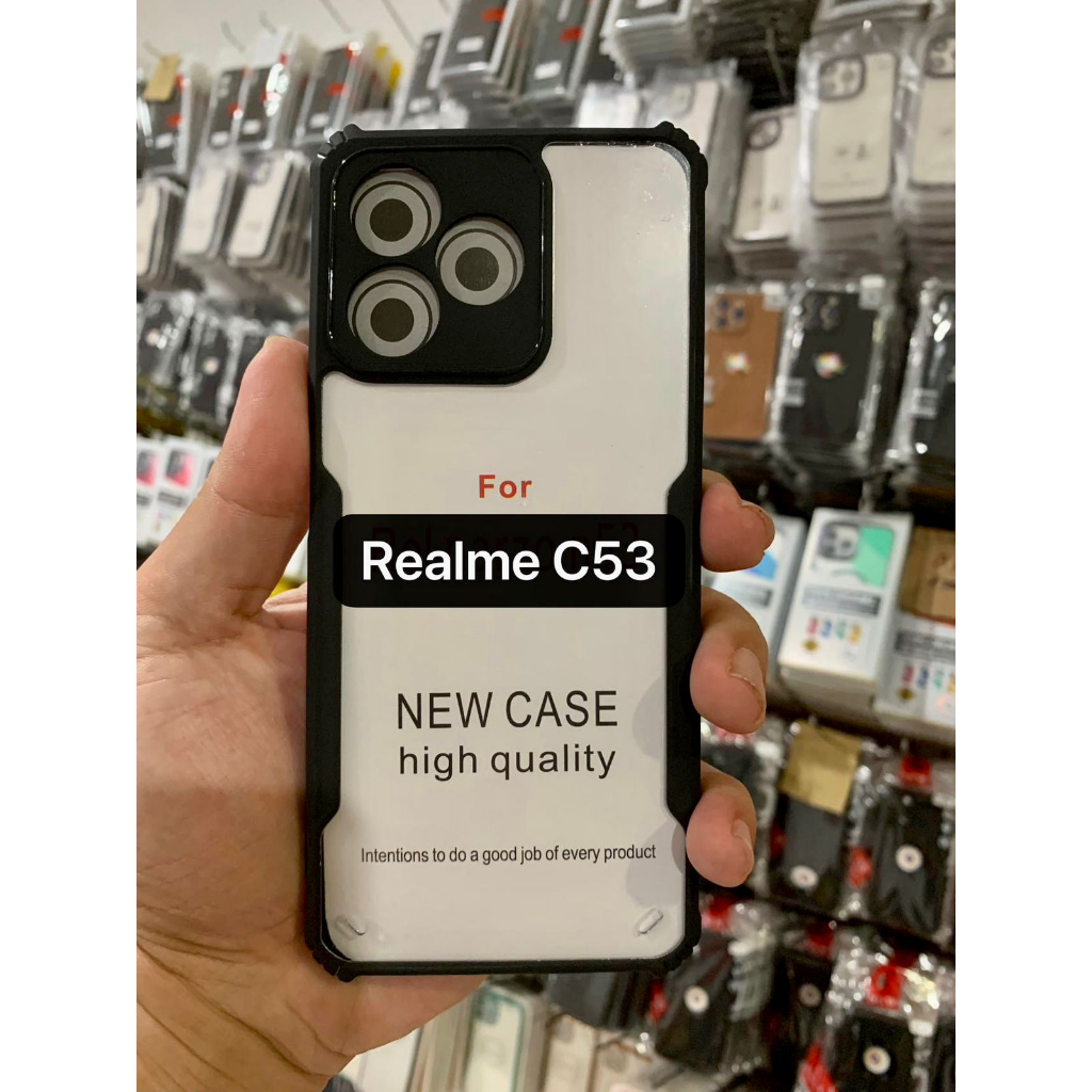 Case REALME C53 Case Fusion Shockproof transparan / Case liquid / Case Clear / Case Black Matte Protect Camera