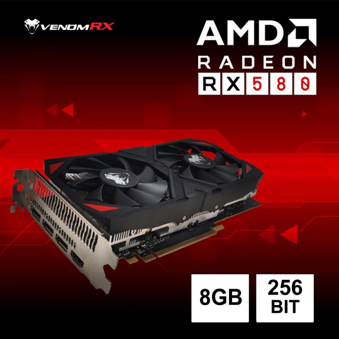 VGA Card AMD VenomRX Radeon RX580 8GB Ddr5 256Bit Garansi Resmi