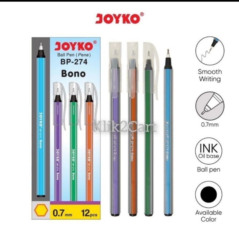 

Bolpen gel Joyko BP274 Bono 0.7mm hitam ecer