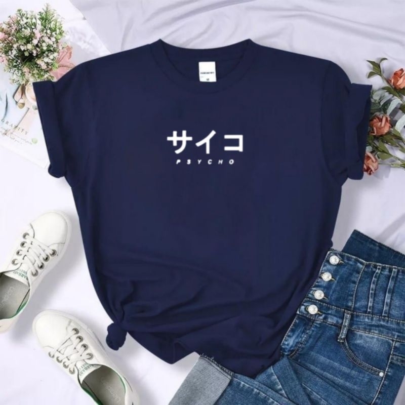 Kaos wanita atasan wanita lengan pendek baju kaos oblong cewek baju perempuan psycho