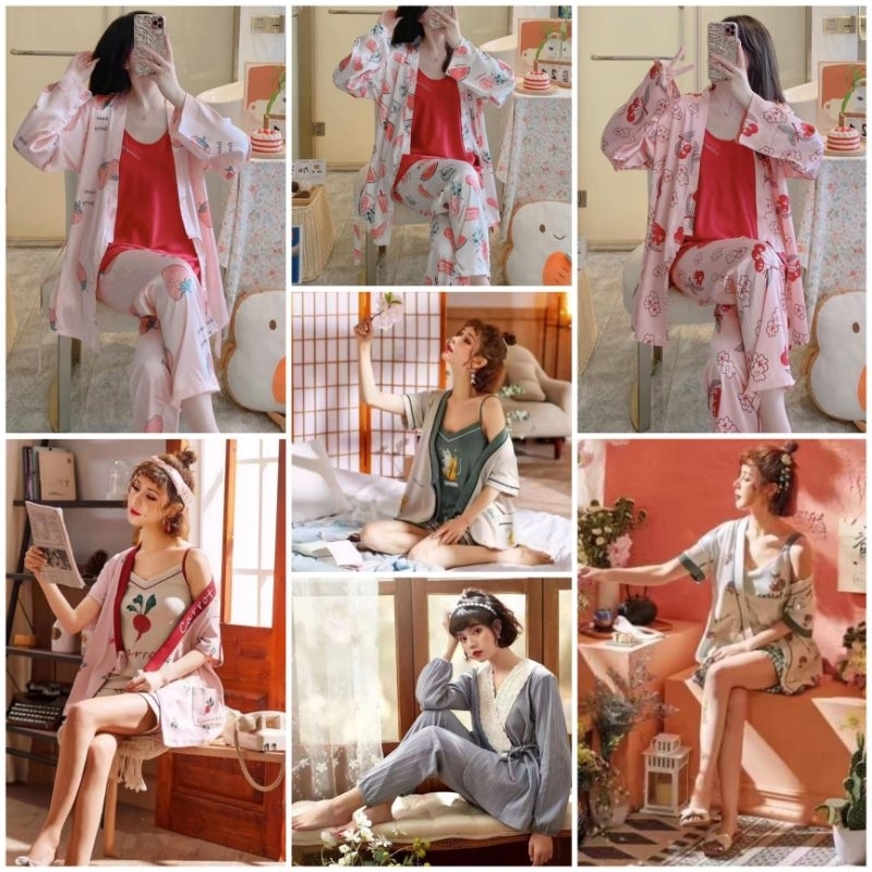 Piyama kimono import murah/baju tidur kimono import/fashion wanita import murah