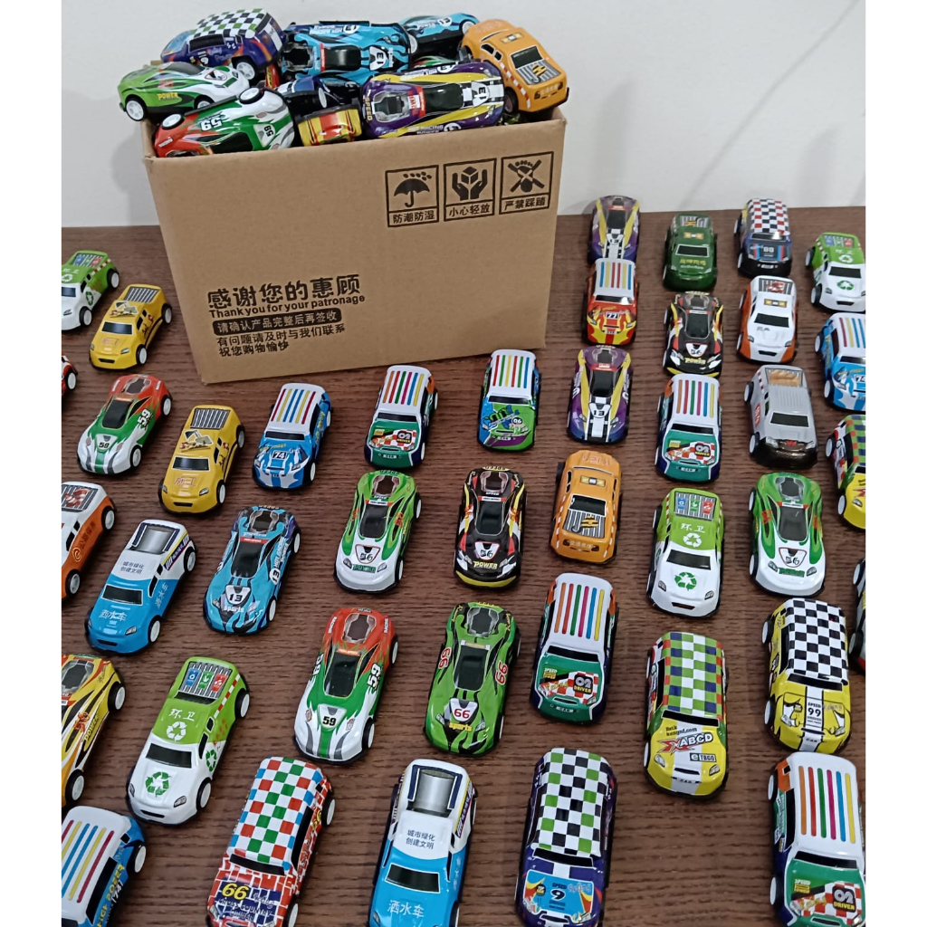 50 PCS Mobil Mobilan Box Container Die Cast Besi  Mainan Anak Kado Mobil Sport