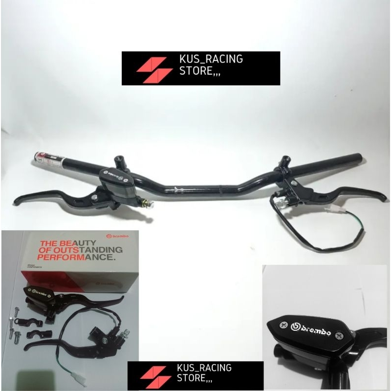 Paketan Stang Rzr Plus Master rem Brembo tabung Oval Universal PNP Satria Fu,Cb150, Vixion New Vixio