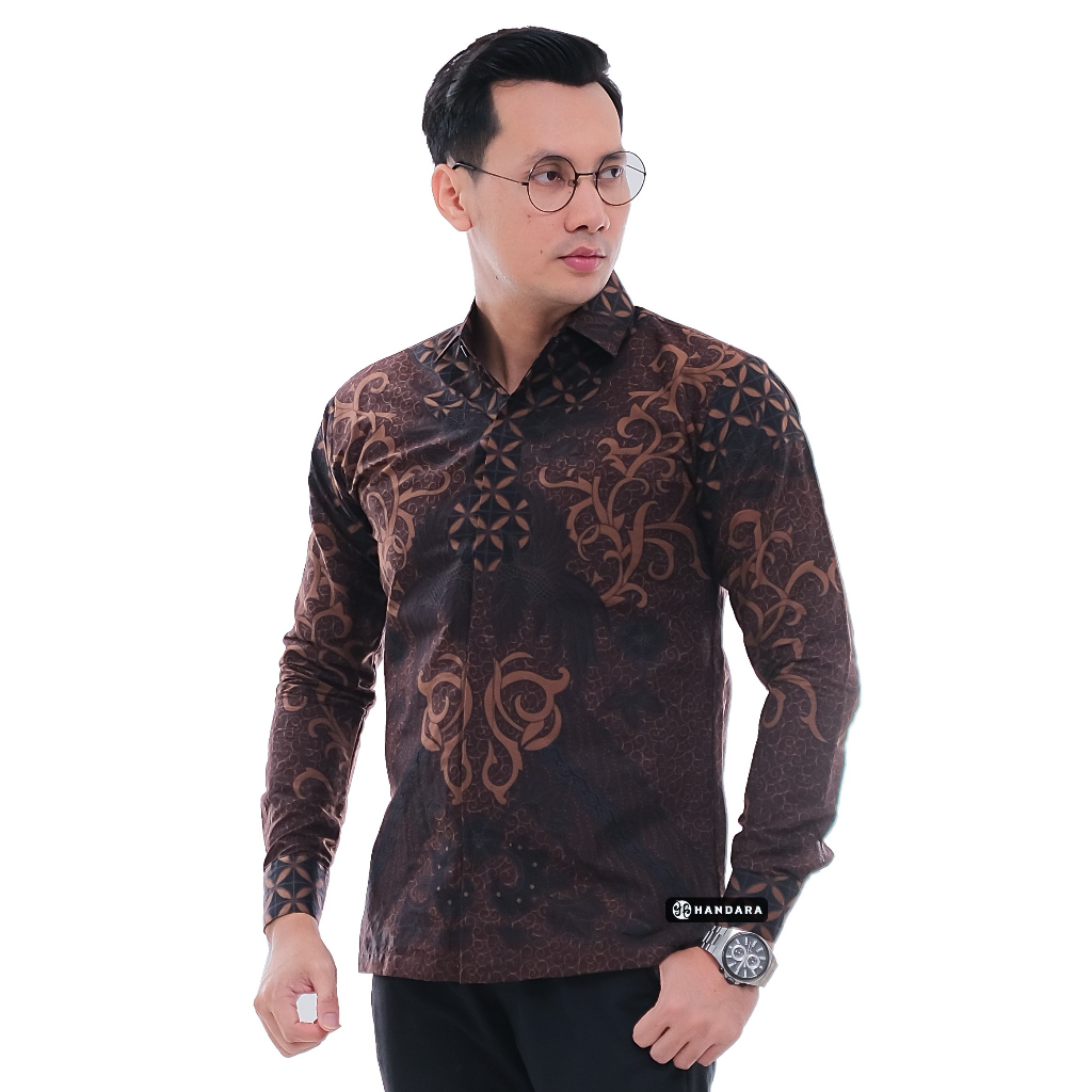 Handara Batik Pria Sidharta Coklat HB-395