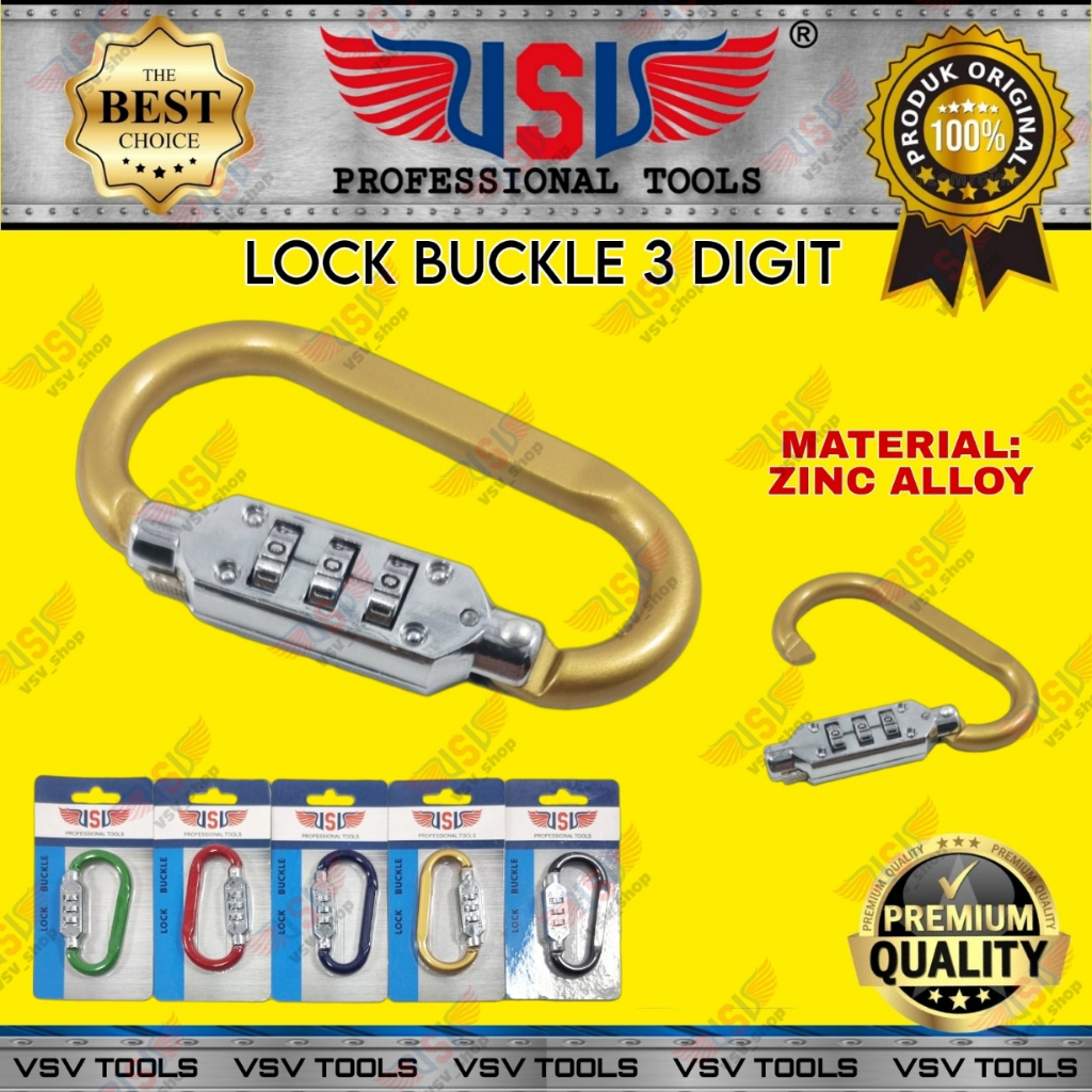 Gembok Nomor 3 digit Carabiner Kunci Gembok Digital VSV