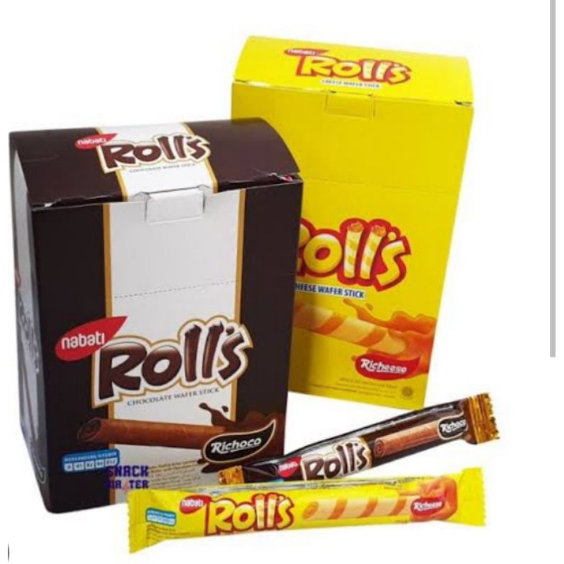 

Nabati ROLLS Box (isi 20pcs× 8gr)All Varian Richeese Keju/Richoco Cokelat