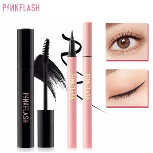 PINKFLASH Mascara dan eyeliner Make up set eye Tahan Lama