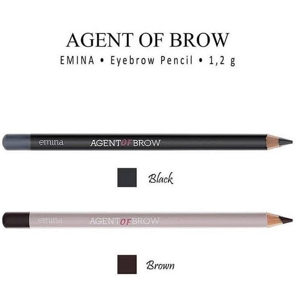 MFI - Emina Agent of Brow | Pensil Alis Tekstur Creamy, Pigmented | Netto 1.2 g