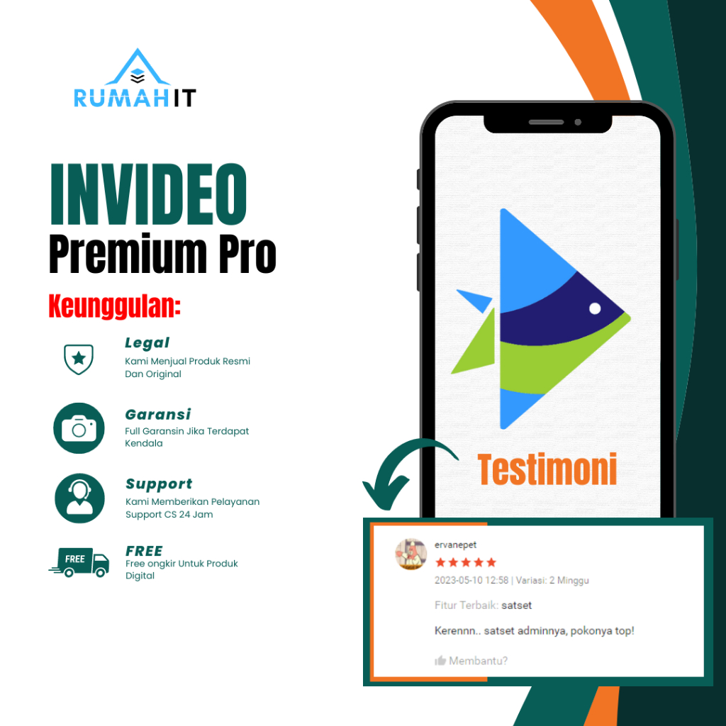 Invideo Premium Unlimited Plan Bergaransi Legal Resmi