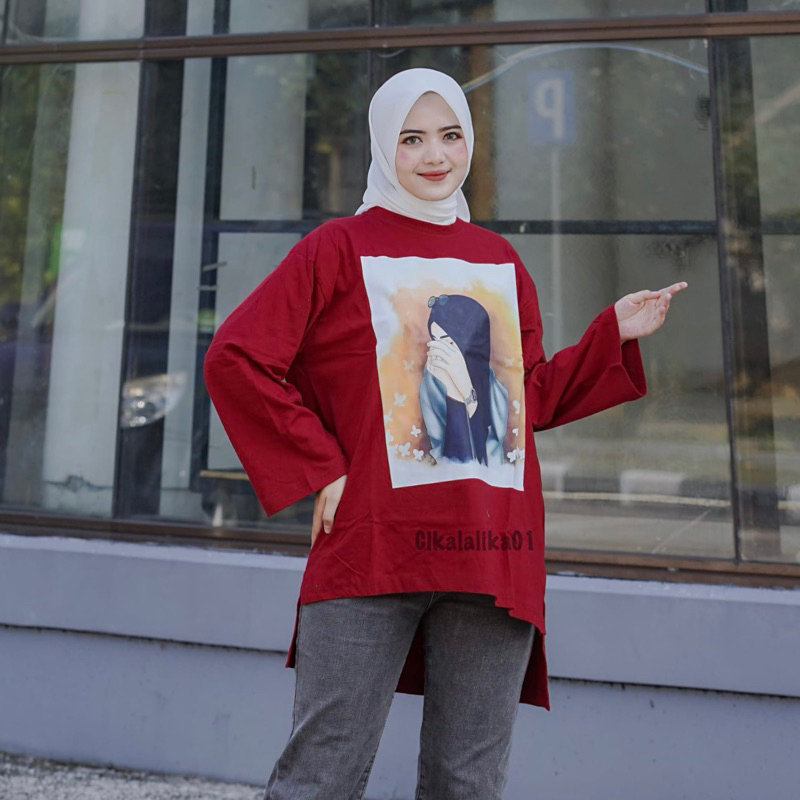 tunik kaos sablonprint kekinian
