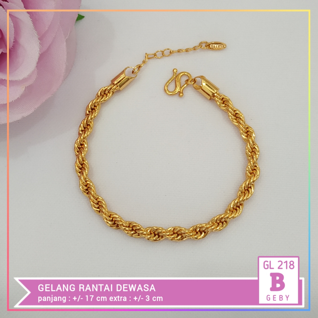 Gelang xuping gelang dewasa rantai tambang perhiasan wanita murah lapis emas gold GL 218