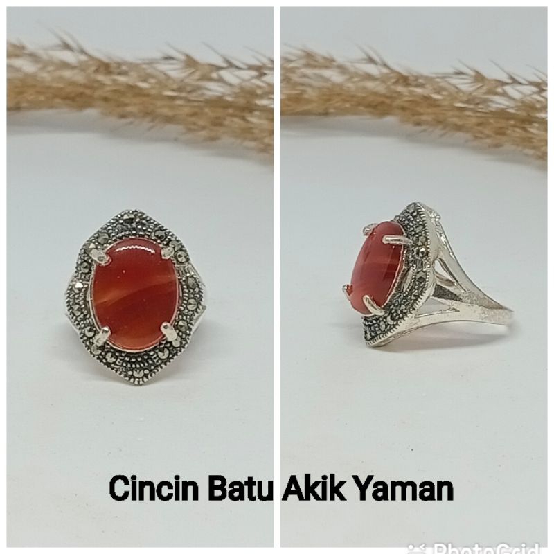 Cincin Perak Batu Akik Yaman