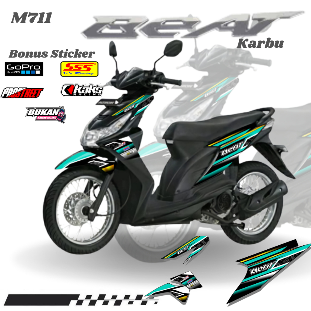 Lis Stiker Striping Motor Honda Beat Karbu Lawas Old M711 List Sticker Aksesoris Variasi Modifikasi 